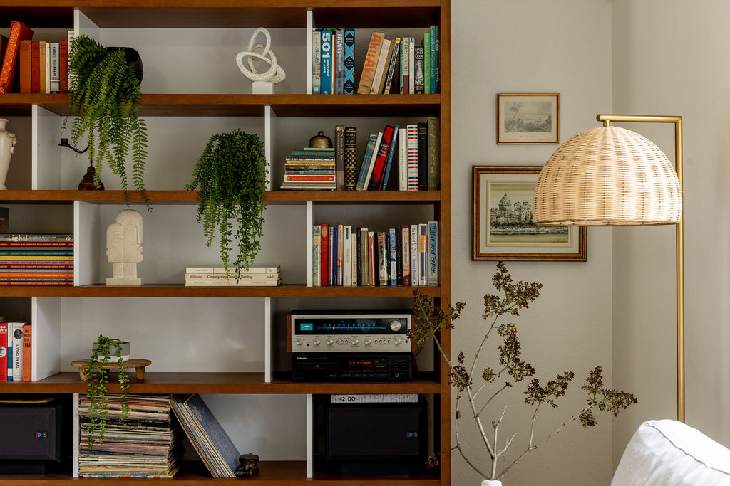 Bookshelves in living room