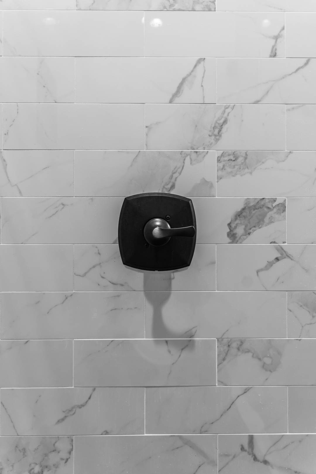 Granite wall in modern bathroom